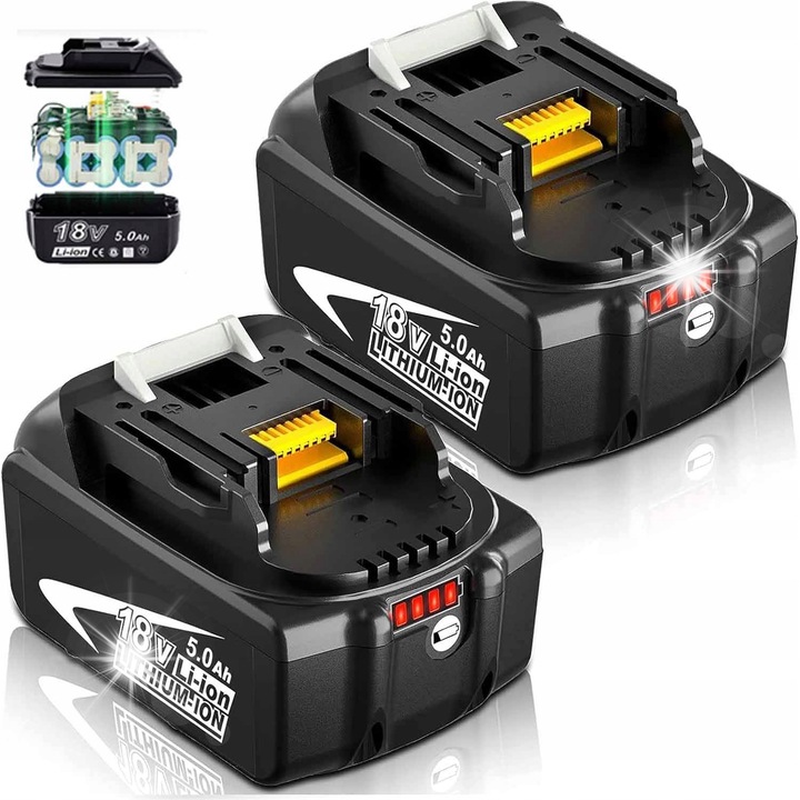 Acumulator 18V 5,0Ah set 2 bucati cu LED