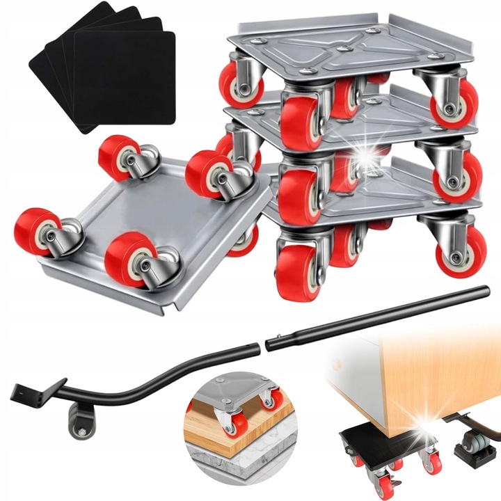 Set echipamente pentru transport/ridicat, cu elevator, 4 roti