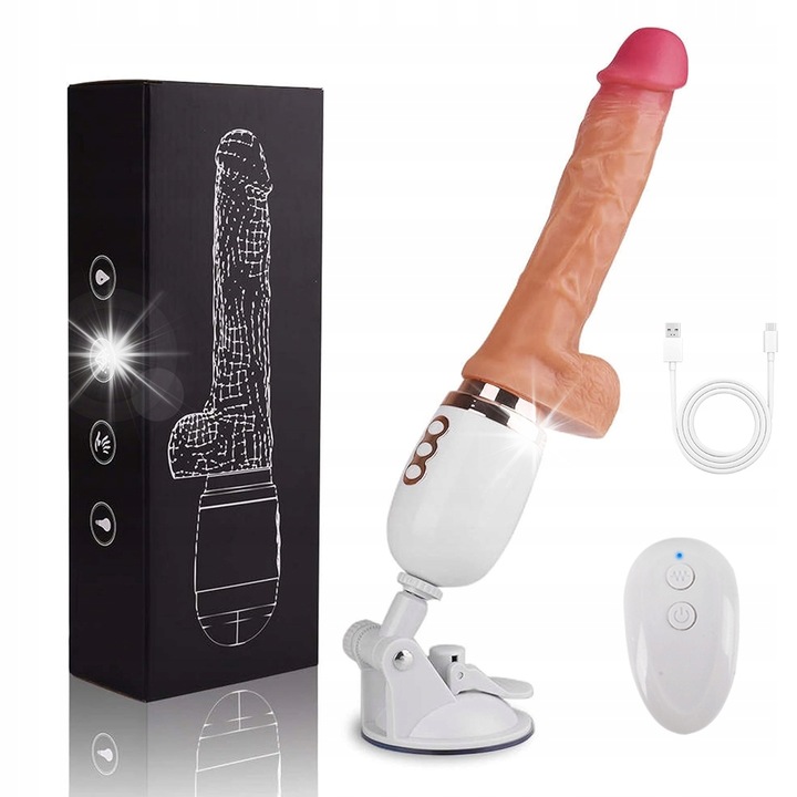 Vibrator cu prindere, 10 moduri de vibratie, incalzire, 1,2 inch, 27cm, silicon medical