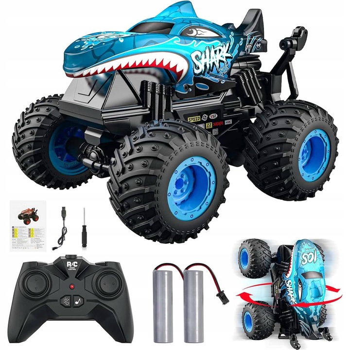 Masinuta de teren RC, 2.4 GHz, 13 km/h, albastru/negru, 16,6x17x14 cm