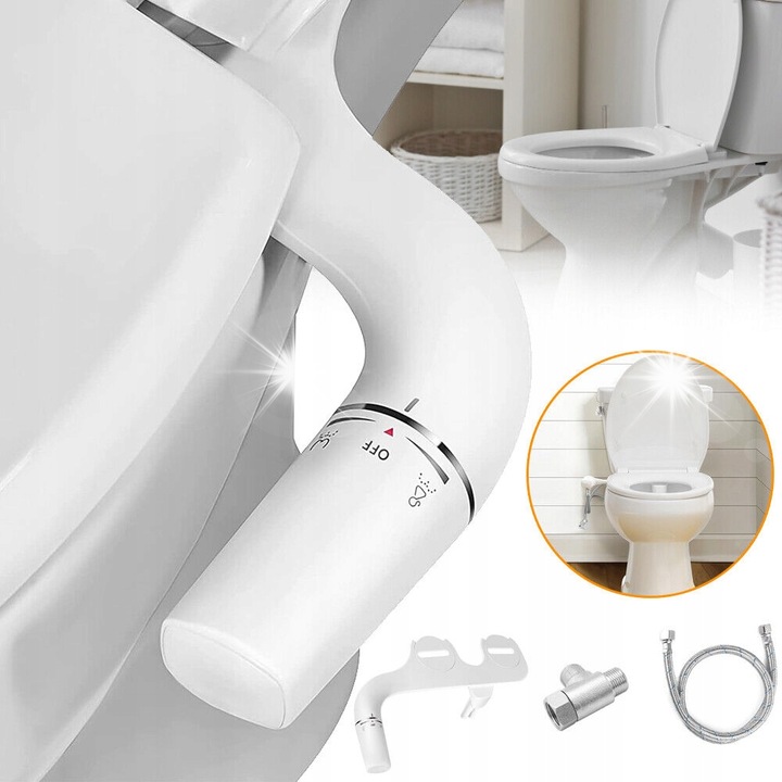 Приставка за биде за тоалетна чиния, двойна дюза, аксесоари за тоалетни чинии