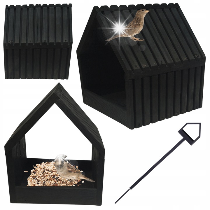 Hranitoare pentru pasari din lemn EKO, impregnat, 117x24x22 cm, gradina, tip stand