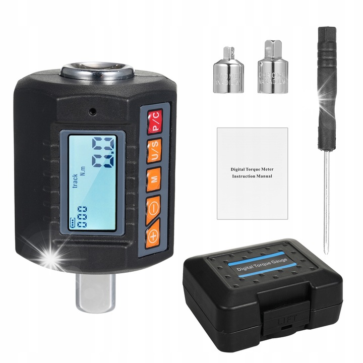 Cheie dinamica digitala 1/2", 10-340Nm, display LCD, set cu adaptoare 1/4" si 3/8"