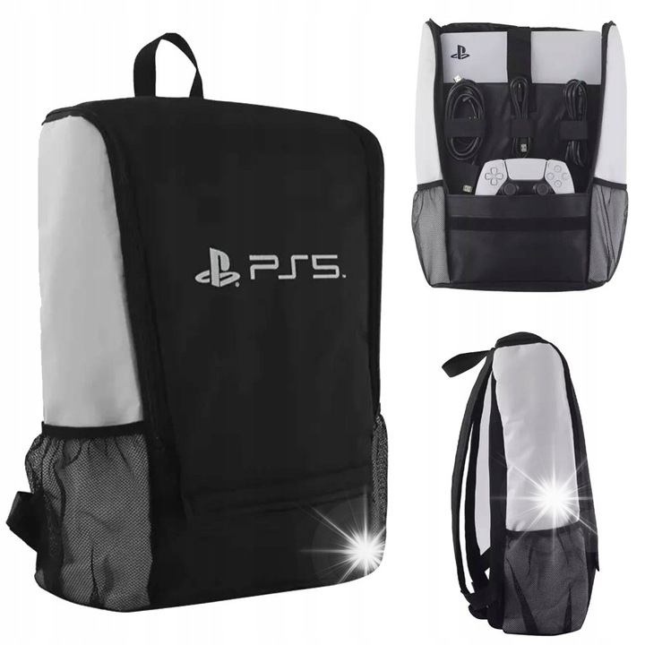Plecak Artnico pentru PlayStation 5, negru, waterproof, cu compartimente pentru accesorii