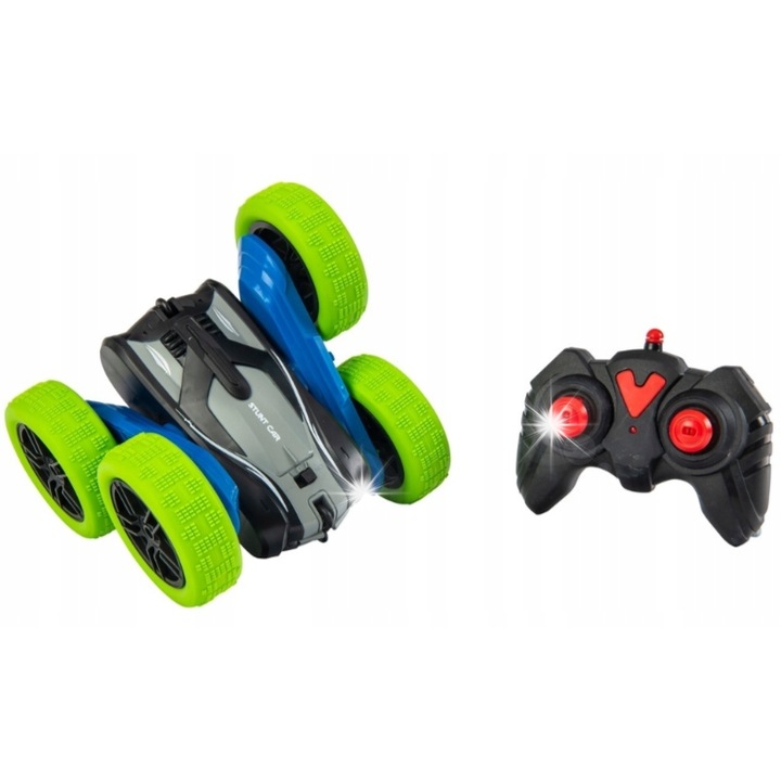 Количка за играчки, Spin n Stunt Car, 1:24, зелена, без батерии