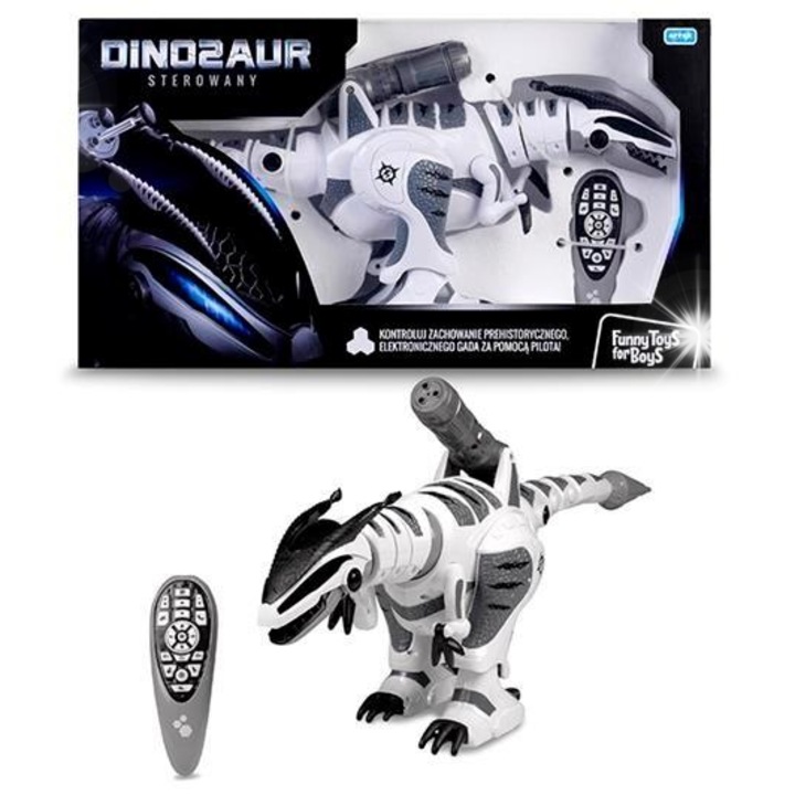 Динозавър с дистанционно управление, Artyk, 60 см, множество функции, LED светлини, комплект играчки за момчета