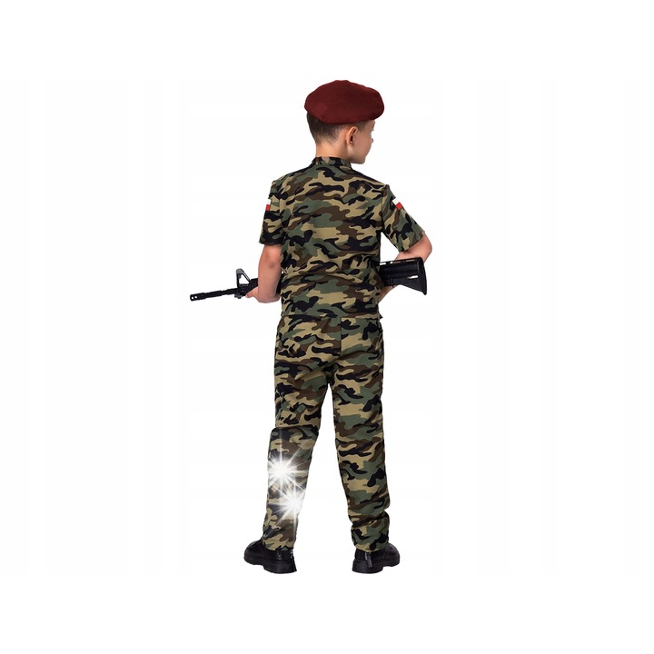 Costum carnaval soldat polonez, set cu bluza, pantaloni si beret, 140 cm, multicolor