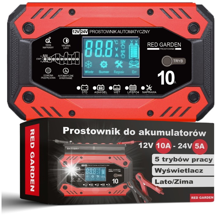 Prostornic automat 12V/24V Red Garden, 4 munkamód, LCD kijelző, 15,8x9,5x6,2cm