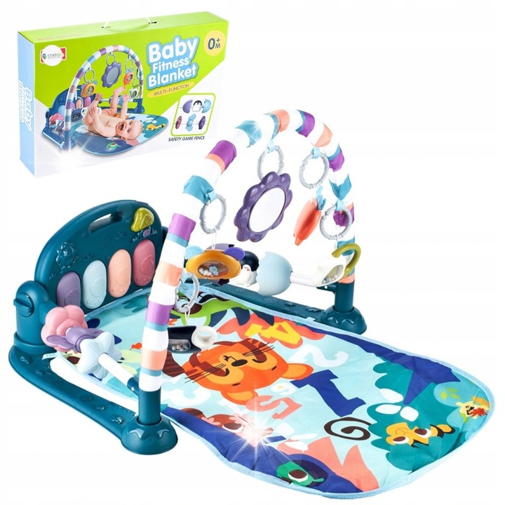 Mata educationala interactiva cu pian si jucarii, 76x60x28cm, multicolor, pentru bebelusi