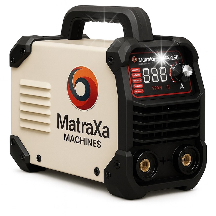 MMA-250 hegesztőgép, 250A, IP21, 28,5x12,5x20cm, 2,8kg, kesztyűvel