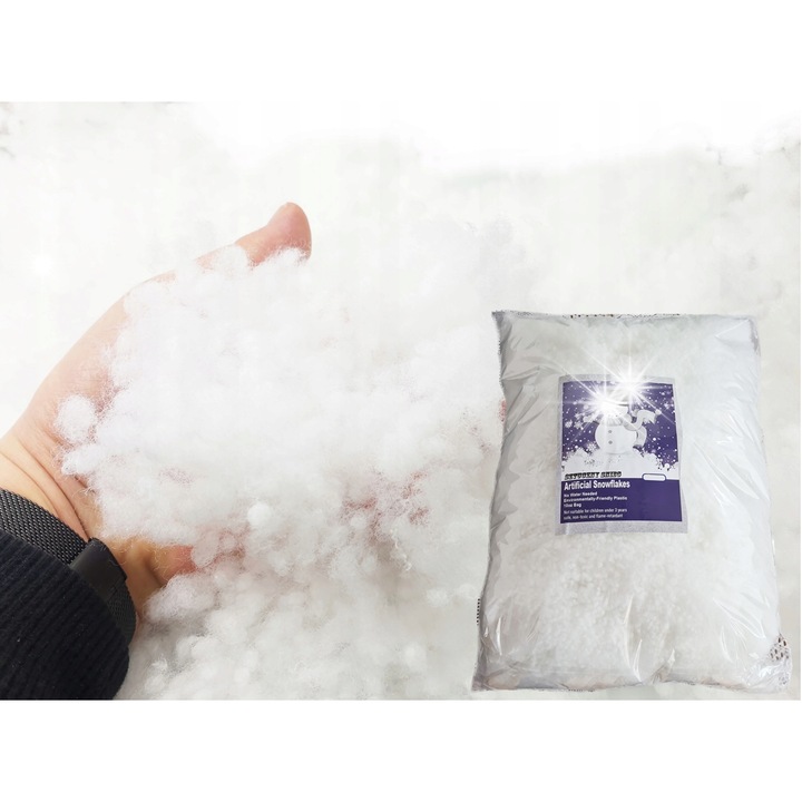 Zapada artificiala 2kg, alb, din poliester, pufoasa, moale