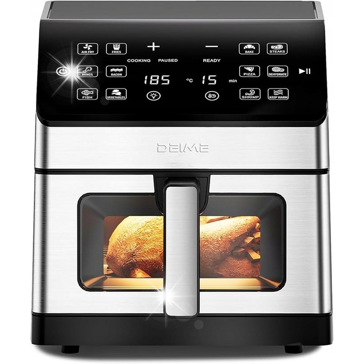 Többfunkciós fritőz 6l, 1700W, érintőképernyővel, rozsdamentes acél