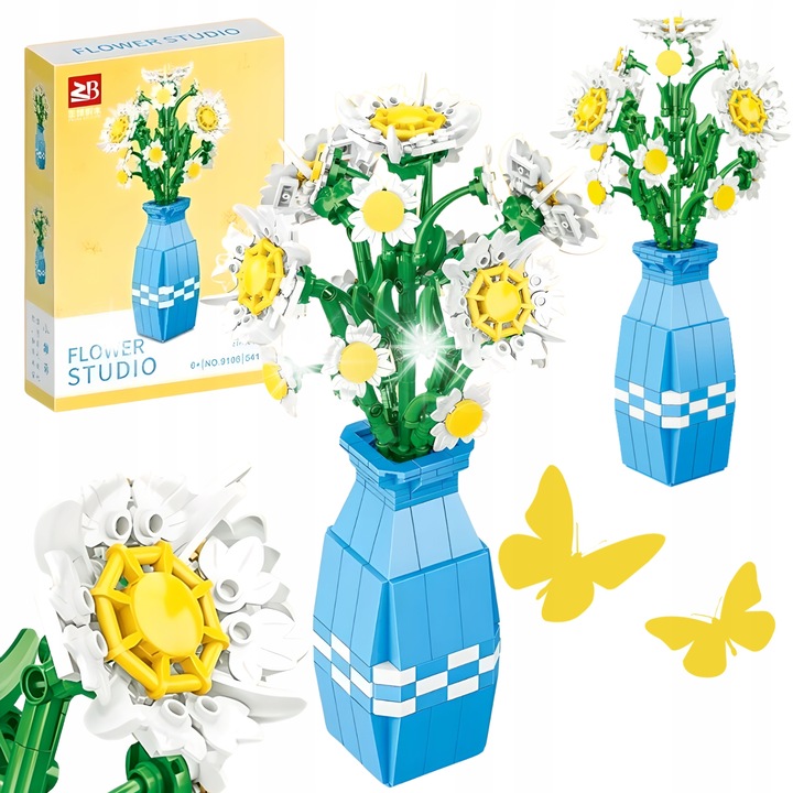 Set de constructie flori, 541 elemente, multicolor