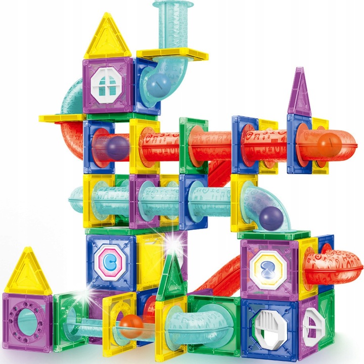 Set de constructie KLOCKI MAGNETYCZNE, 148 piese, multicolor, pentru copii 3+