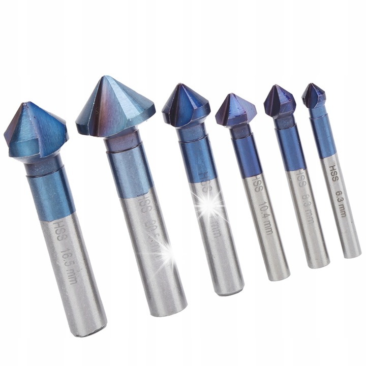 Set burghie conice 6 buc., otel, 6,3mm - 20,5mm