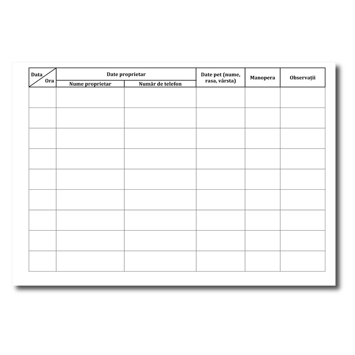 Registru programari cosmetice, uz veterinar, 100 file, format A4