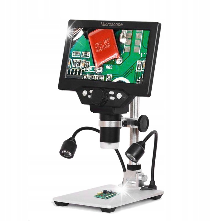 Цифров микроскоп G1200, 12MP, непрекъснат зуум 1-1200X, 7 инчов LCD екран, пълен комплект