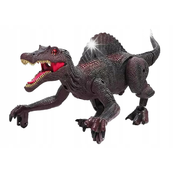 Dinozaur interactiv Velociraptor, efecte sonore si luminoase, functie de pulverizare apa, 36cm