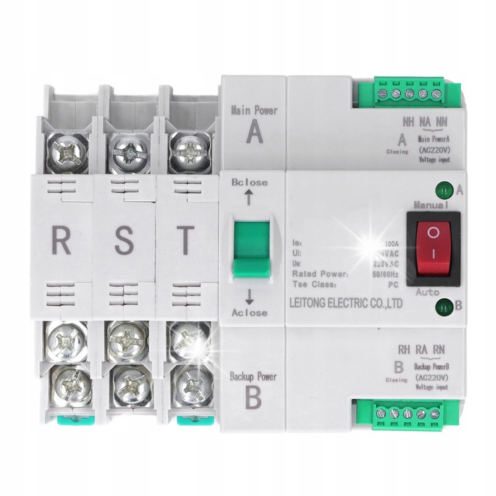 Comutator automat de transfer CHLT-63, 3P, 100A, AC400V, material PC