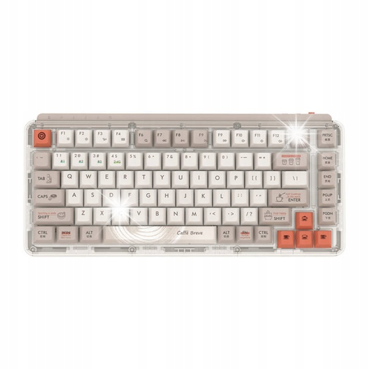 Tastatura mecanica MIIIW Z830 ProMax, 83 taste, iluminare RGB, culoare cafenie, dimensiuni 377x152x40mm