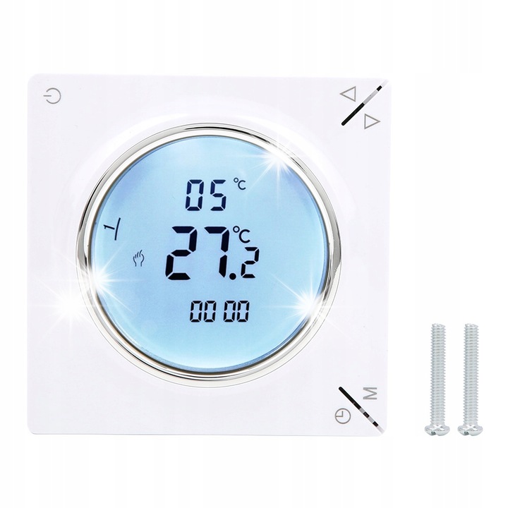 Termostat pentru incalzire in pardoseala, LCD, 5-45°C, 86x86x40mm