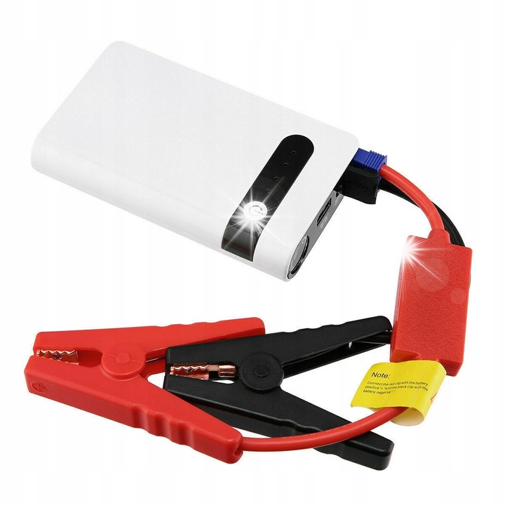 Indítómotor 12V 400A, 20000mAh, LED lámpával, fehér, komplett szett