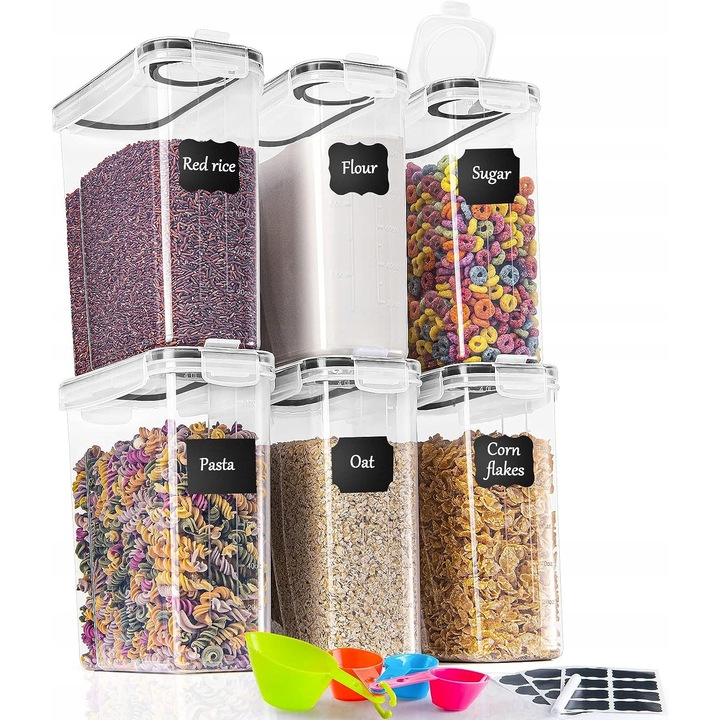 Set 6 cutii alimentare, 2500ml, cu accesorii