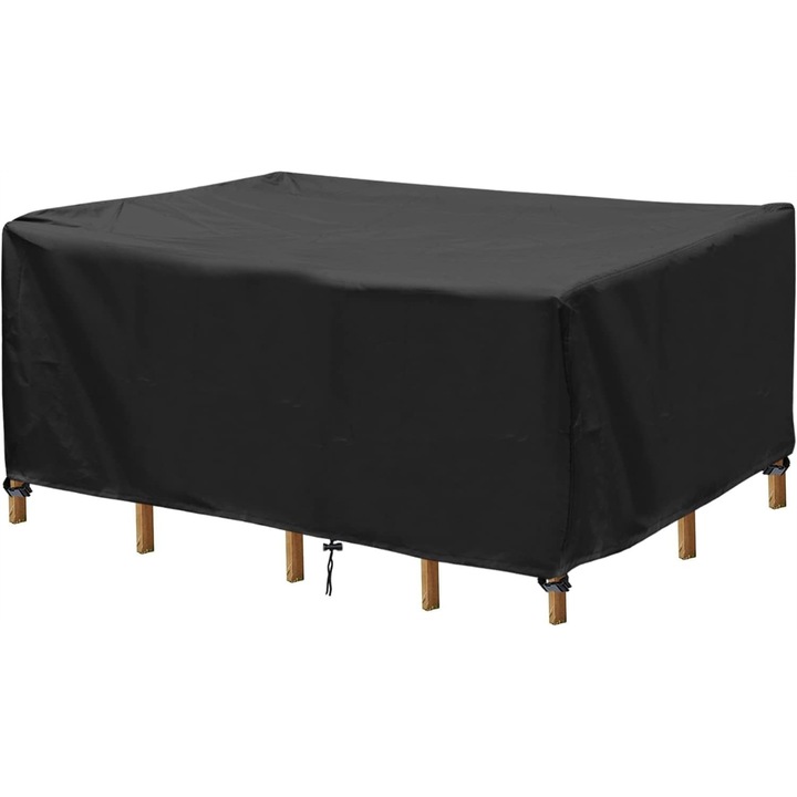 Husa de protectie pentru mobilier de gradina, 180x120x74cm, material Oxford 420D, rezistent la apa, negru