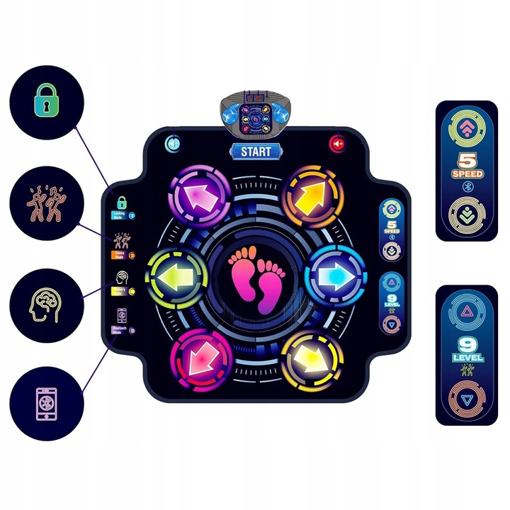 Jucarie interactiva copii, MATA MUZYCZNA, 5 viteze, pentru dans, multicolor