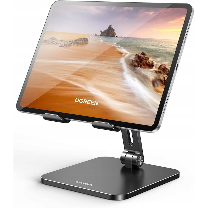 Suport tableta UGREEN antracit, aluminiu, compatibil cu tablete pana la 12,9 inch, ajustabil