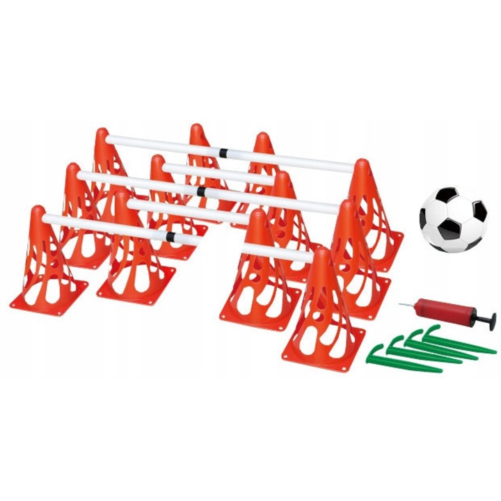 Set de fotbal pentru copii, brama 94x75x48cm, minge 16cm, 12 conuri, pompa, 3+ ani