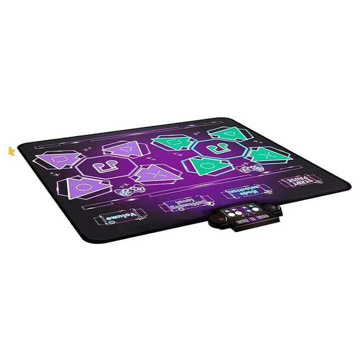 Covoras de dans interactiva, 8 moduri, neagra, 102x90x2cm, set cu instructiuni si surubelnita