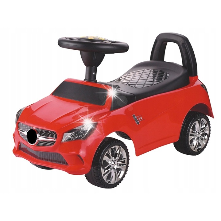 Masina impins Bobo-San, cu efecte luminoase si melodii, alb, 62x28x36cm, pentru copii 12-36 luni