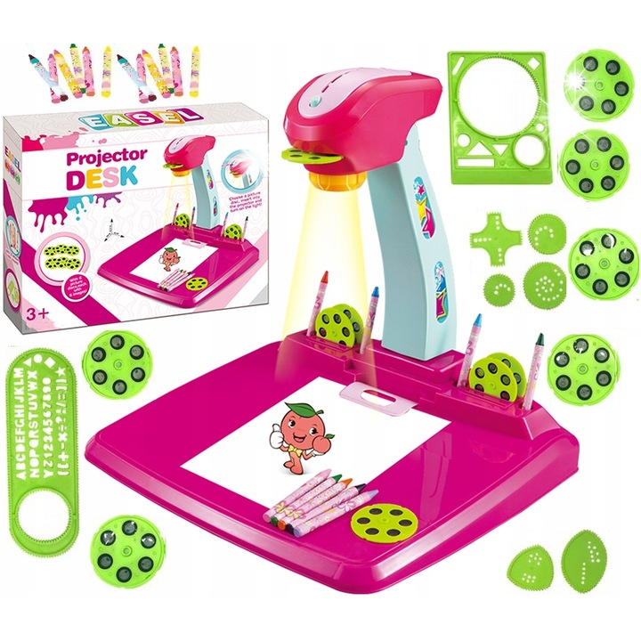 Set proiector pentru desen si pictura Bobo-San, 36 slide-uri, culori asortate