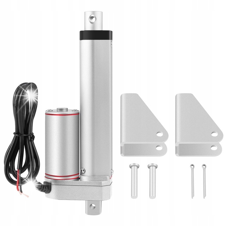 Cilindru liniar electric 150mm 750N 24V, set cu suport si piulite, pentru aplicatii industriale