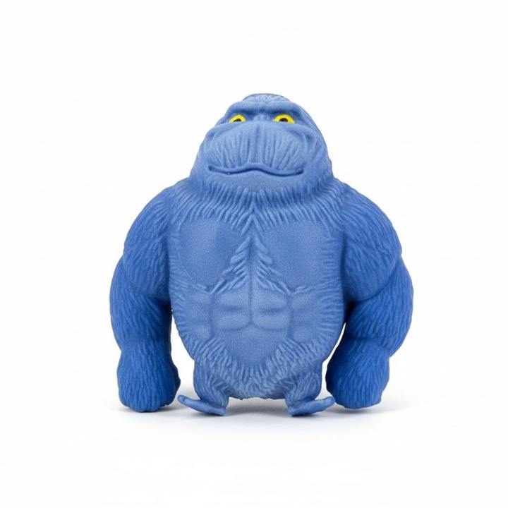 Jucarie Antistres Gorilla GNR Market, Silicon Elastic, Albastru, 12x12x12cm, 410 grame