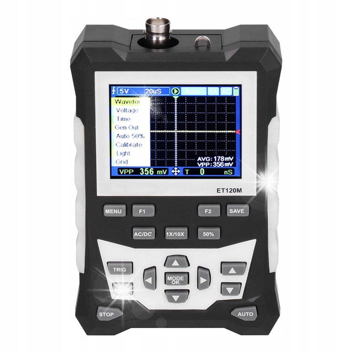 Osciloscop manual ET120M, 120 MHz, 1 canal, ecran color 2,4 inch, dimensiuni 124x80x35mm