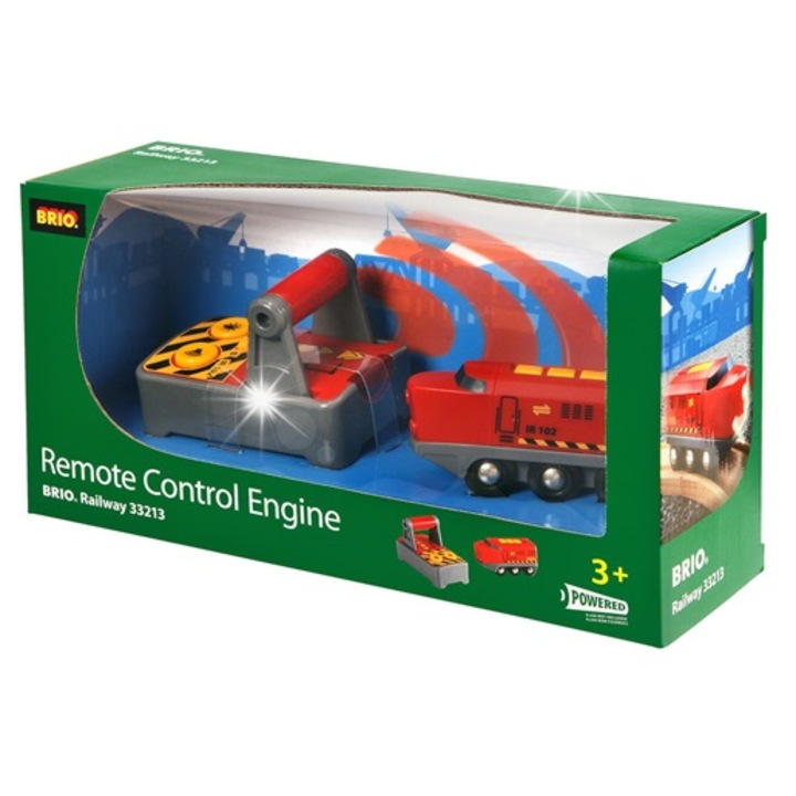 Locomotiva de jucarie cu telecomanda BRIO 33213, efecte de lumina si sunet, 2 elemente, 3+ ani