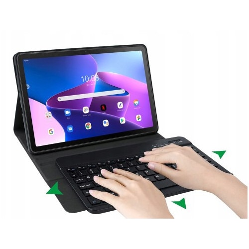Husa tableta cu tastatura pentru Lenovo Tab M10 Plus Gen 3 10.6", neagra, set complet