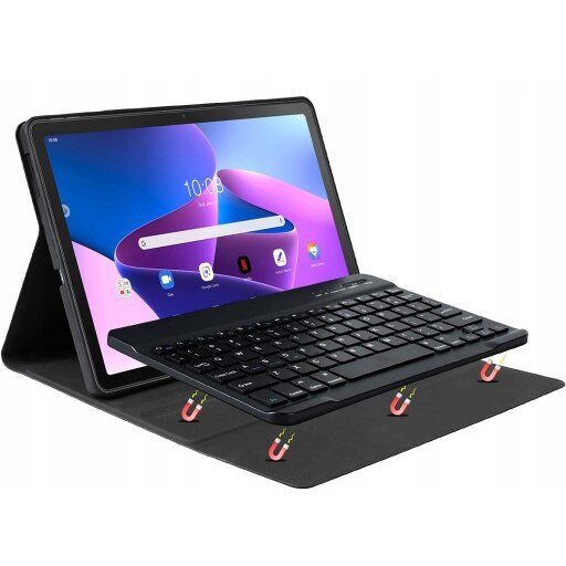 Husa tableta cu tastatura pentru Lenovo Tab M10 Plus Gen 3 10.6", neagra, set complet