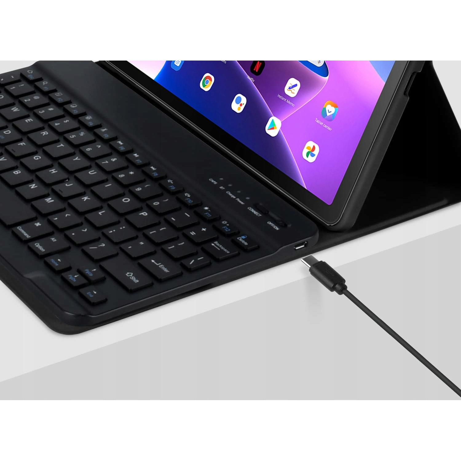 Husa tableta cu tastatura pentru Lenovo Tab M10 Plus Gen 3 10.6", neagra, set complet