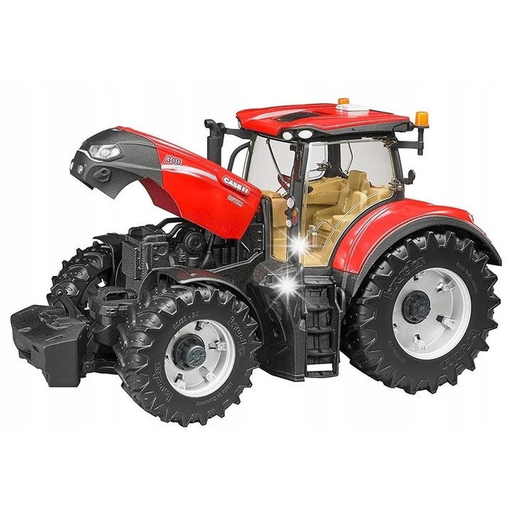 Tractor de jucarie Bruder Case IH Optum 300 CVX, roti detasabile, cabina cu geamuri, multicolor