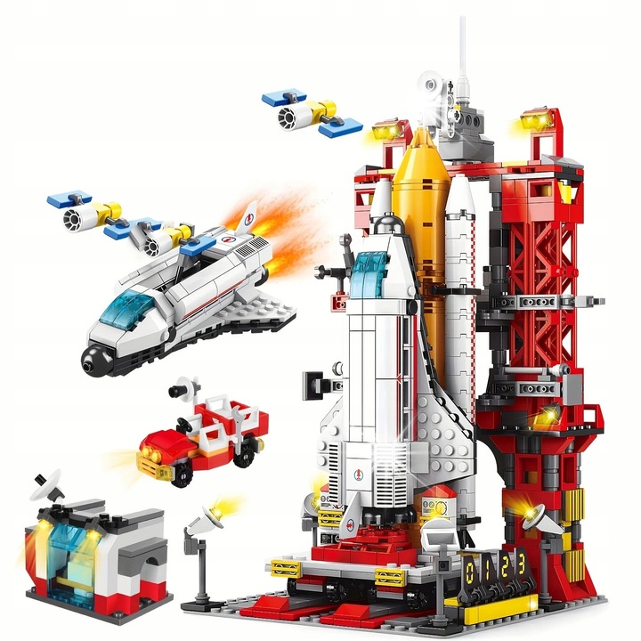 Set de constructie, racheta spatiala, 1059 elemente, multicolor, 33x28x28cm