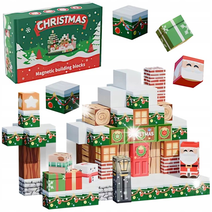 Set de constructie 3D, 150 piese, tema sarbatori, multicolor