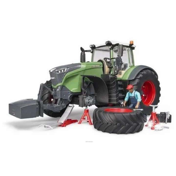 Tractor de jucarie Bruder Fendt 1050 Vario, set cu figura si accesorii, 45.6x19.8x22.5cm, recomandat copiilor peste 4 ani