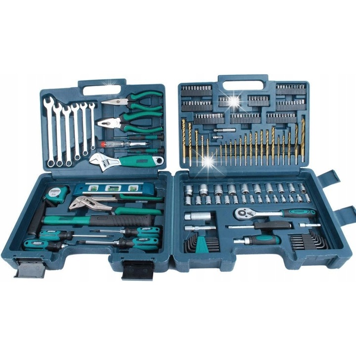 Bruder Mannesmann 176 darabos szerszámkészlet, különféle szerszámok, 6,3x25mm, 10-19mm, többszínű