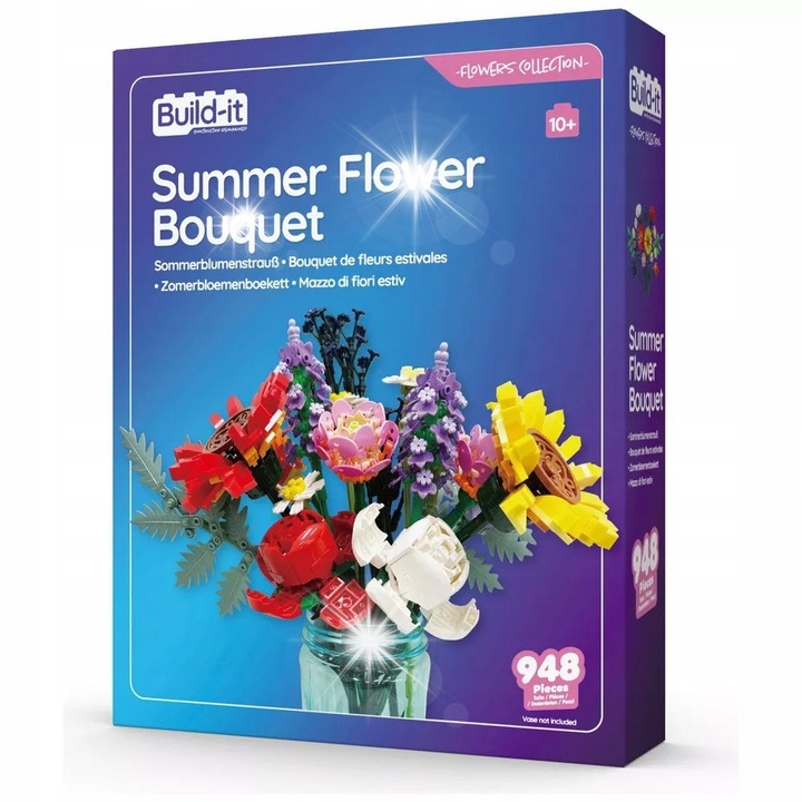 Seturi de constructie, Bukiet de flori, 948 elemente, 24x6x30cm, multicolor