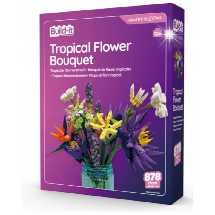 Seturi de constructie, Bukiet Kwiatow, 878 piese, 24x6x30cm, multicolor