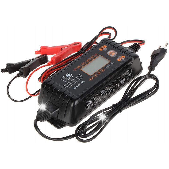 Redresor auto BMW-SC6B 12V/24V, 6A, LCD, 1.2Ah-180Ah
