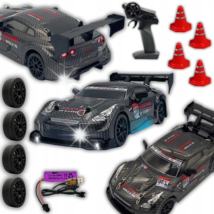 Masina RC Drift 4x4, set complet, LED, 18,5x8,3x6cm